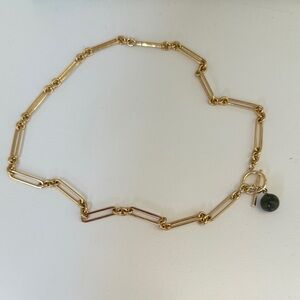 Electric picks Gold Necklace with Labradorite Pendant